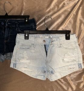 Abercrombie & Fitch Light and Dark Blue Jean Shorts